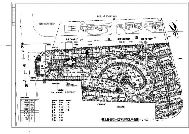 樱之谷住宅小区环境规划设计cad总平面布置图（含技术经济指标）-图一