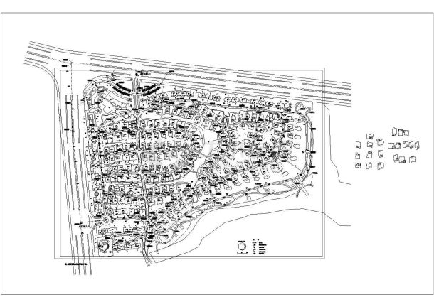 嘉源别墅住宅区规划设计cad总平面施工图（含技术经济指标）-图一