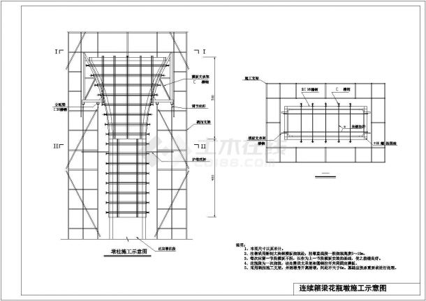 连续箱梁花瓶墩施工CAD布置图-图二