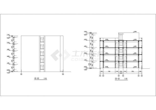 哈尔滨市某艺术学院4层砖混结构学生宿舍楼全套建筑设计CAD图纸-图一