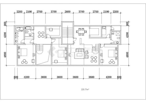 经典的100-165平米三四房平面户型设计CAD图纸（共98张）-图一
