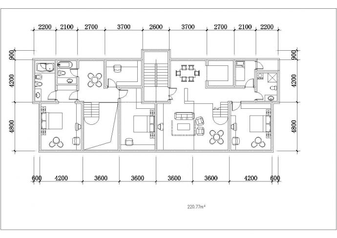 经典的100-165平米三四房平面户型设计CAD图纸（共98张）_图1