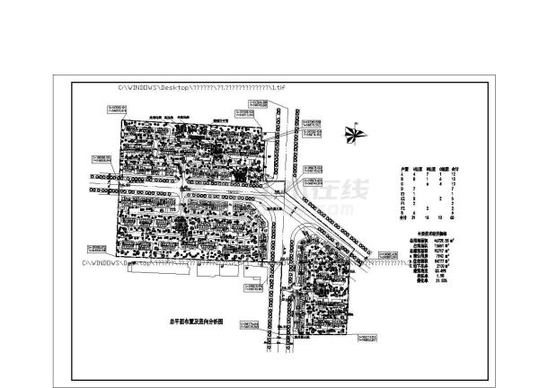 咸宁市建设路某新建居住区总平面规划设计CAD图纸（占地4.7万平米）-图二