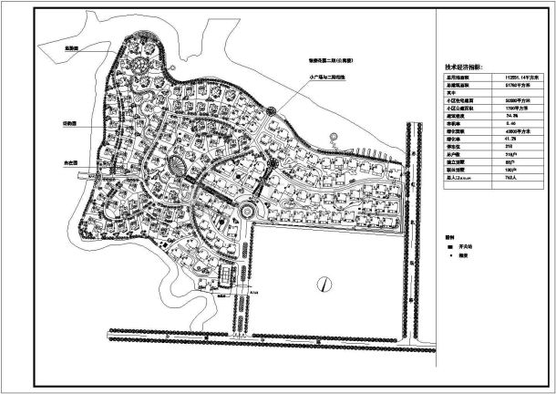 昆山银泰花园住宅区景观规划设计总平面施工图（含技术经济指标）-图一