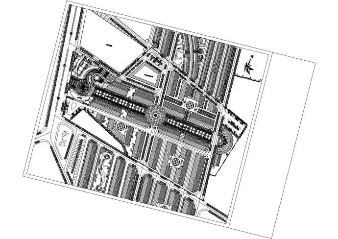 某音乐喷泉广场景观规划设计cad总平面施工图纸_图1