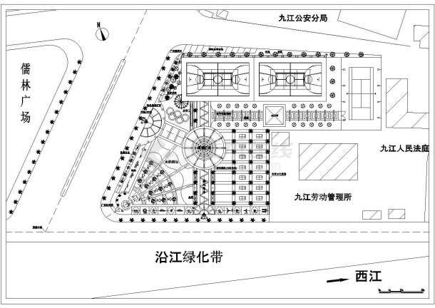 某城市健身广场景观铺装项目规划设计施工CAD图纸-图一
