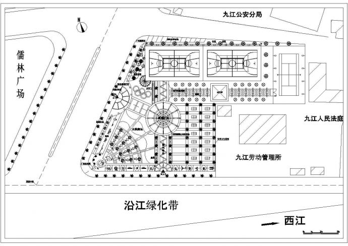 某城市健身广场景观铺装项目规划设计施工CAD图纸_图1