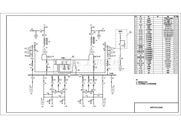 [接线图]某铁路牵引变电所设计cad电气主接线图（甲级院设计）-图一
