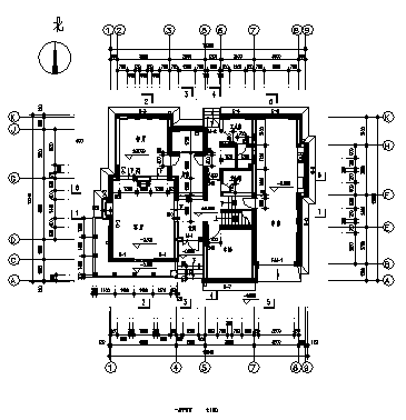 二层住宅建筑设计cad图(含平面图)