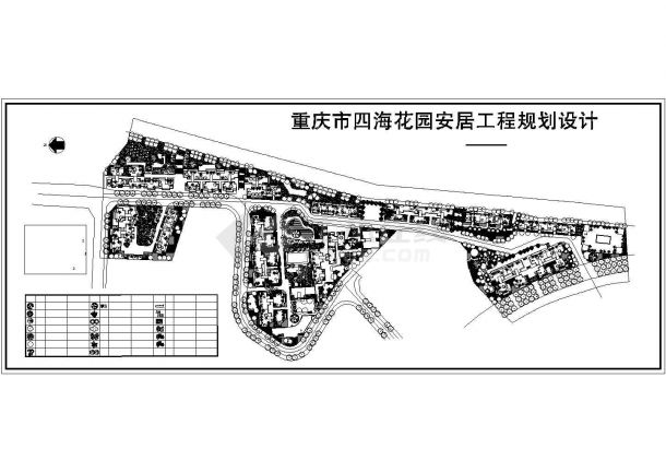 总用地53354平米某花园安居工程规划设计-绿化配置图 含主要经济技术指标 植被配置一览表cad 图纸-图一