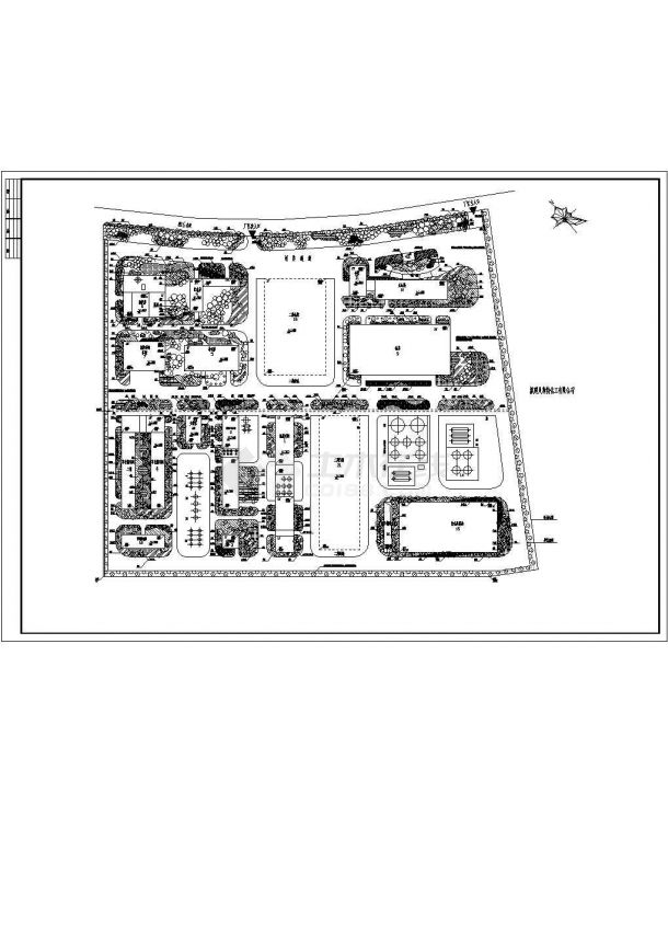 某城市草甘膦原粉工厂绿化设计cad图(带效果图，总平面图)-图一