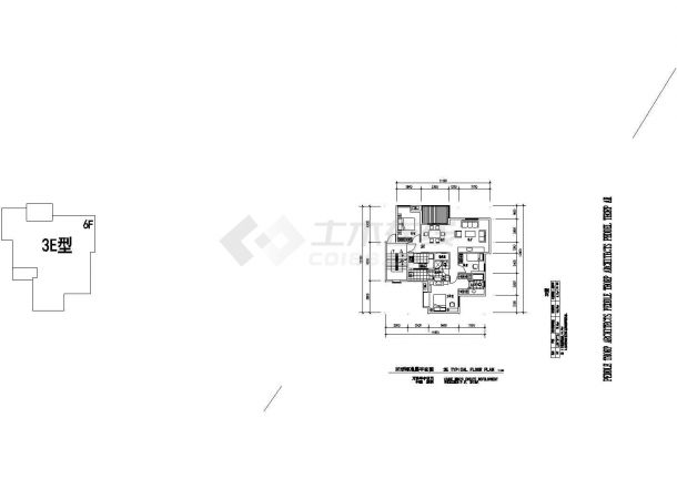 佛山半岛花园小区住宅104平米平面户型设计CAD图纸-图一