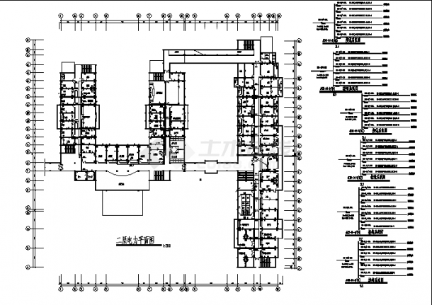 无锡3层5字型医院综合楼电气系统设计施工cad图纸（含说明）-图一