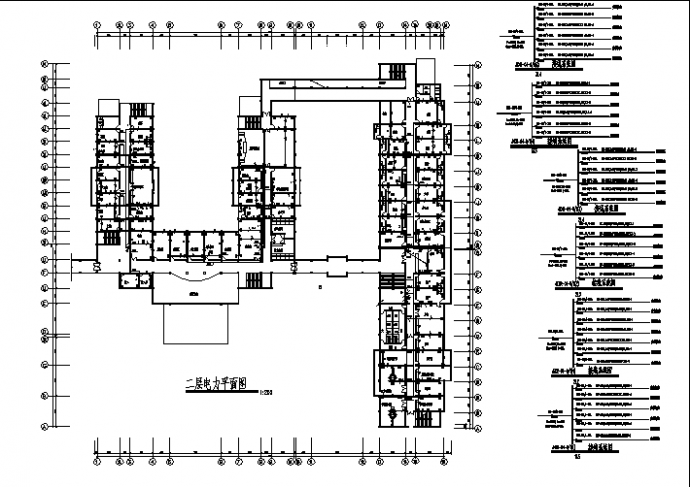 无锡3层5字型医院综合楼电气系统设计施工cad图纸（含说明）_图1