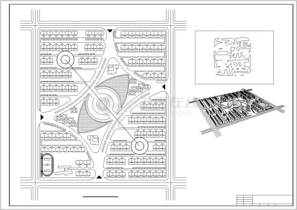 某民居小区景观规划详细设计施工方案CAD图纸-图二