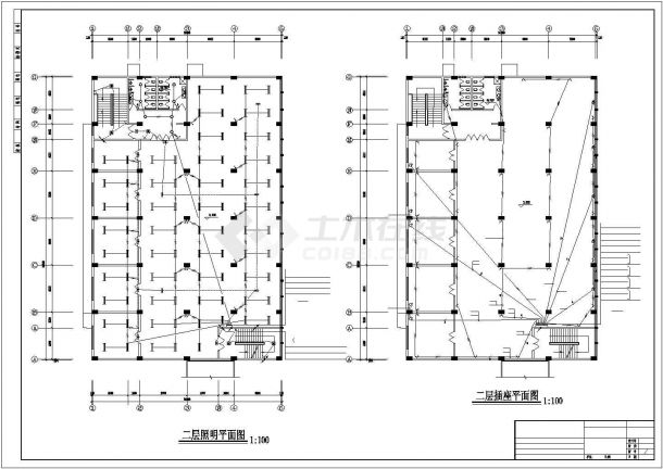 三层娱乐休闲会所强电系统施工CAD图纸-图二