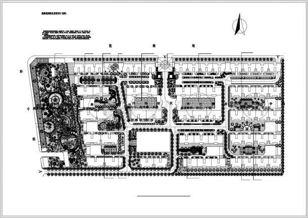 某陇海花苑小区园林规划设计详细施工方案CAD图纸-图一