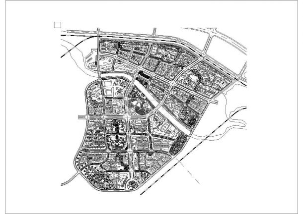 某现代大型综合居住小区规划设计cad总平面施工图（标注详细）-图一