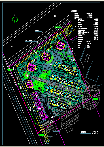 某高档多层住宅小区（总用地面积31204.9平方米）规划设计cad总平面施工图（含经济指标）-图一