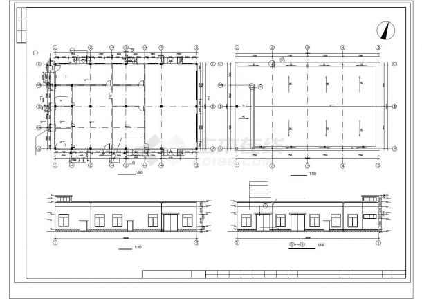 苏州某街道560平米单层变电所全套建筑设计CAD图纸-图一