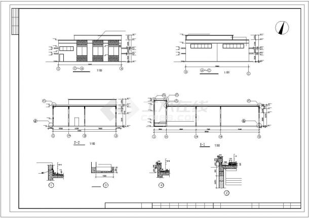 苏州某街道560平米单层变电所全套建筑设计CAD图纸-图二