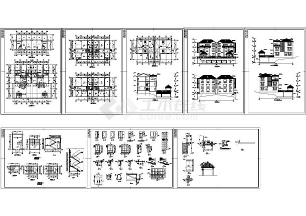 广东别墅建筑设计全套施工图-图一
