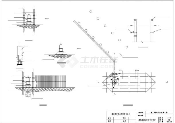 某地区自来水厂增产扩容船型格栅水泵工艺设计详细方案CAD图纸-图一