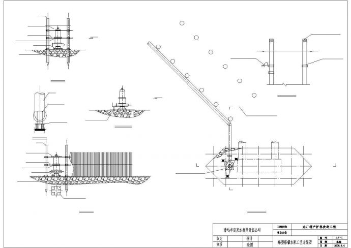 某地区自来水厂增产扩容船型格栅水泵工艺设计详细方案CAD图纸_图1