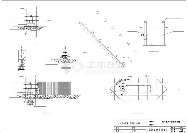 某地区自来水厂增产扩容船型格栅水泵工艺设计详细方案CAD图纸-图二