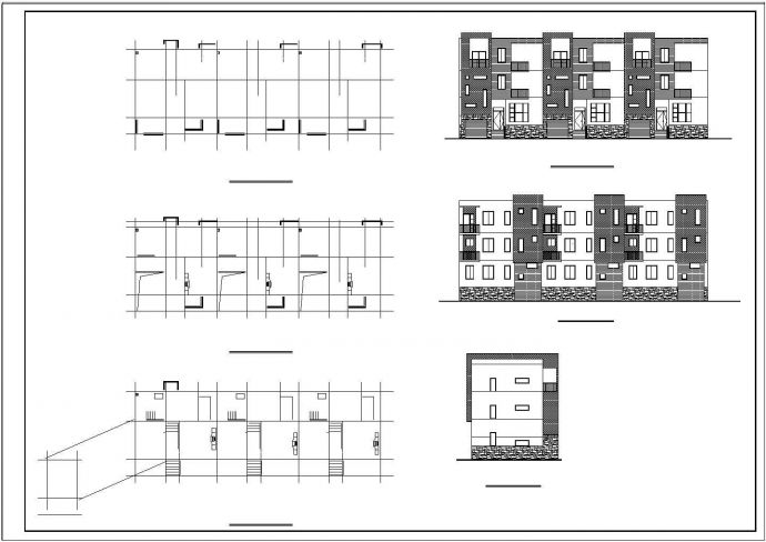 某联排别墅建筑方案设计图纸_图1
