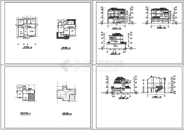 轻钢别墅设计图（包括建筑结构部分）(cad)-图一