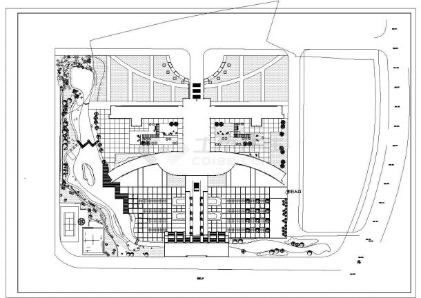 洛阳市某高等院校校区平面景观设计CAD图纸-图一