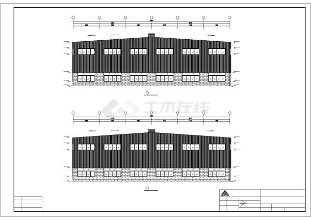 渭南市某水果批发市场单层钢结构仓库全套建筑设计CAD图纸-图二