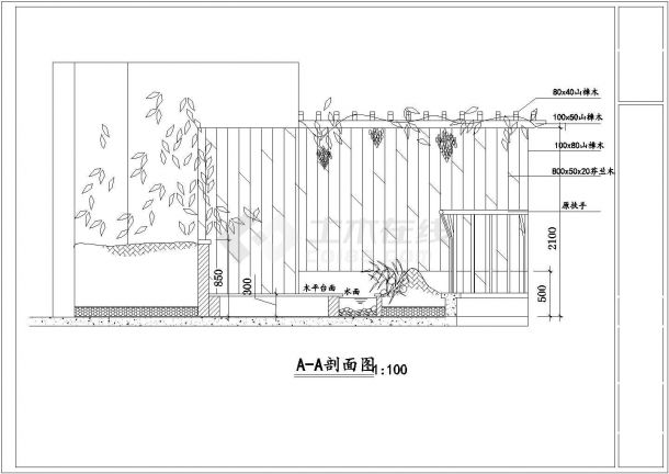 某高档住宅阳台花园绿化规划设计cad全套施工图-图二