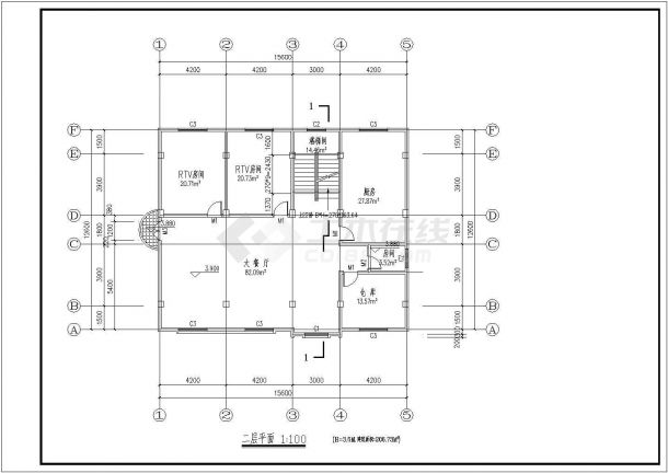 某地大型私人商住宅楼建筑CAD设计图-图二