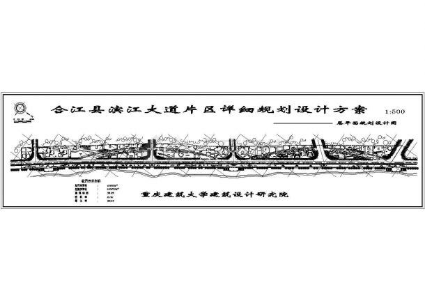 合江县滨江大道片区详细规划设计cad总平面方案图（含经济技术指标）-图二