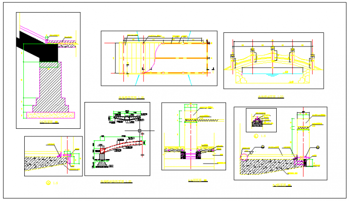 某公园木拱桥CAD设计图_图1