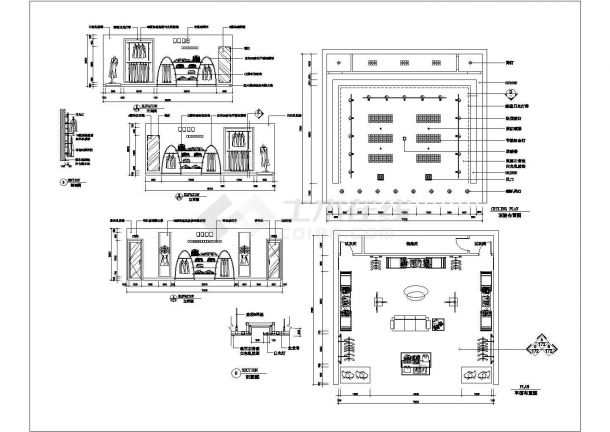 某58平方服装专卖店CAD室内设计施工图-图一