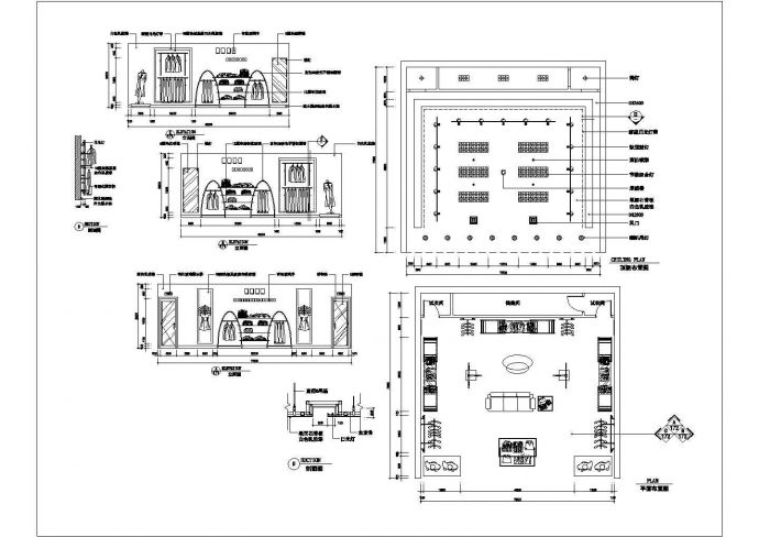某58平方服装专卖店CAD室内设计施工图_图1