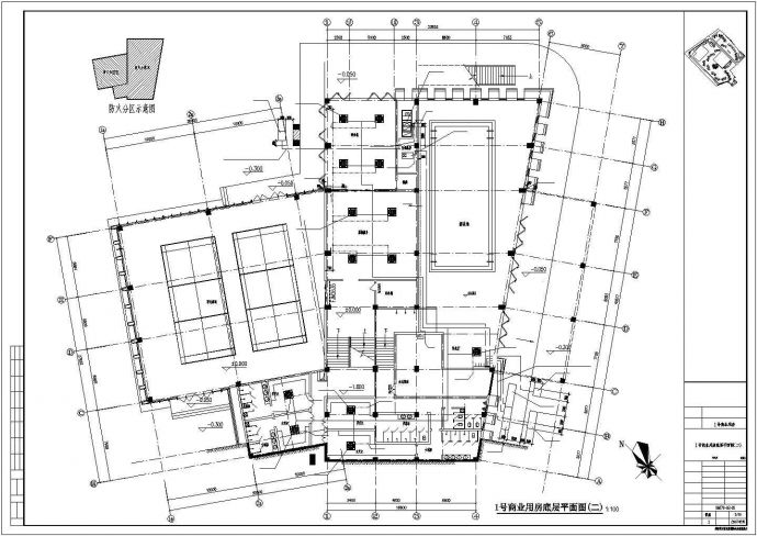 某广场会所规划设计CAD布置图_图1