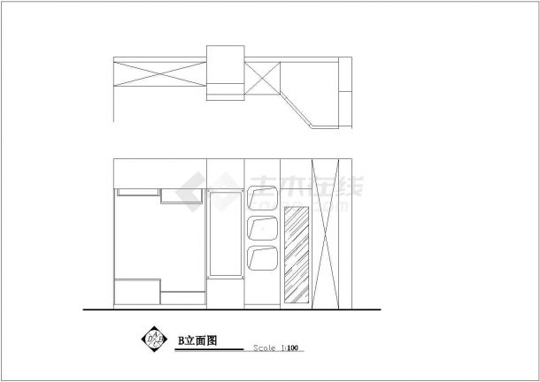 某20平方小型服装店CAD室内设计装修图-图二