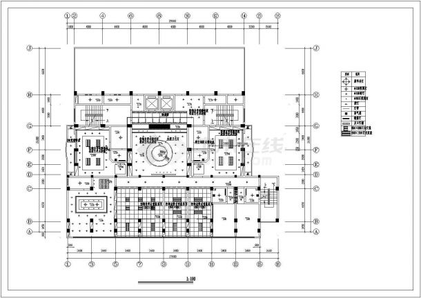 【苏州】某豪华酒楼大厦全套建筑施工设计cad图(含大酒楼A#一层平面图)-图二