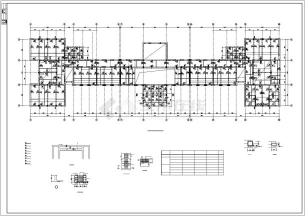 泉州市某高级中学五层砖混结构教学楼全套结构设计CAD图纸-图二