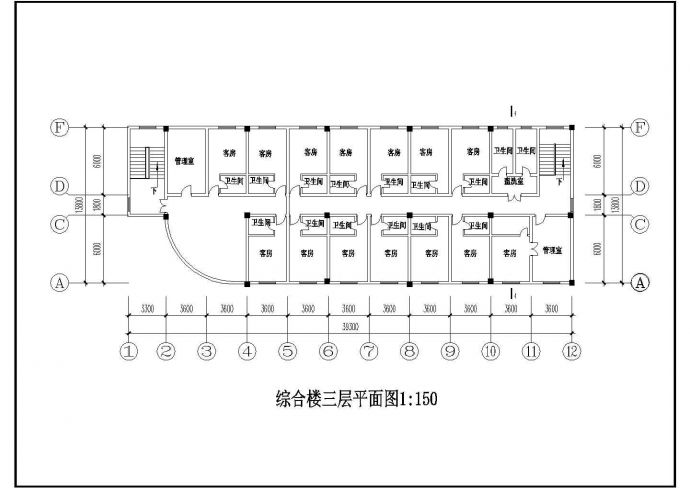 某度假村综合楼CAD建筑设计图_图1