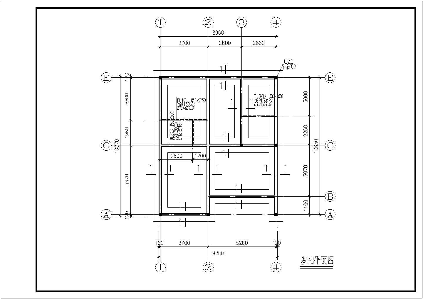 三层豪华别墅建筑结构设计全套CAD图