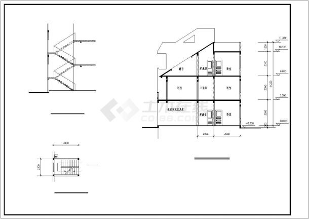 三层8.50×11.20别墅建筑结构设计CAD图-图一