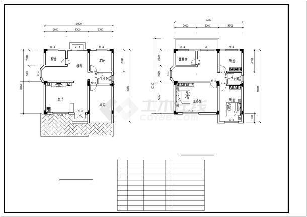 三层9.30×8.70别墅施工设计全套CAD图-图一