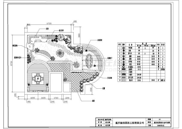 某屋顶花园CAD设计图纸-图一
