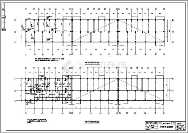 4300平米左右七层框架结构住宅楼建筑图结构图计算书-图一