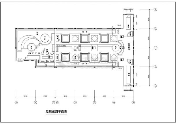某游泳中心屋顶花园CAD设计施工图-图二